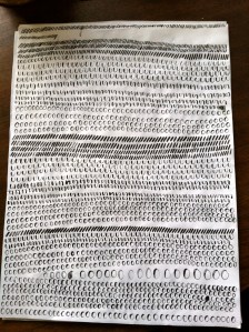 My first time markings with a pointed pen.