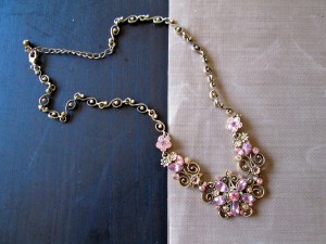 This came with matching clip on earrings that I converted into posts.